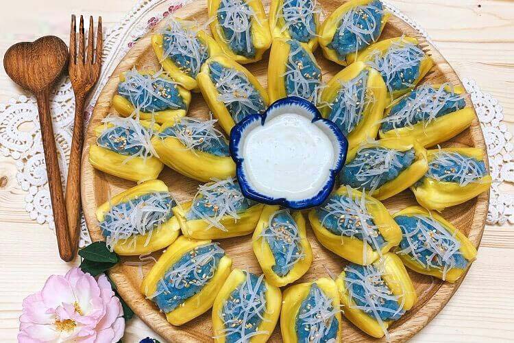 Cách làm xôi mít hoa đậu biếc Cách làm xôi mít hoa đậu biếc