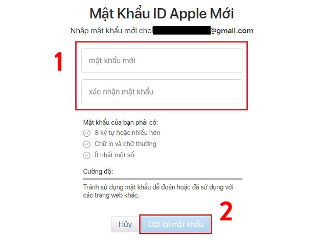 Cách lấy lại mật khẩu iCloud