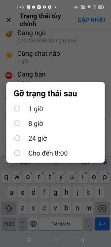 Cài đặt số giờ hiển thị 
