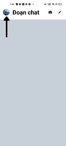 Chọn vào ảnh đại diện tại góc bên trái