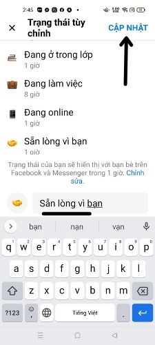 Chọn trạng thái cảm xúc thích hợp