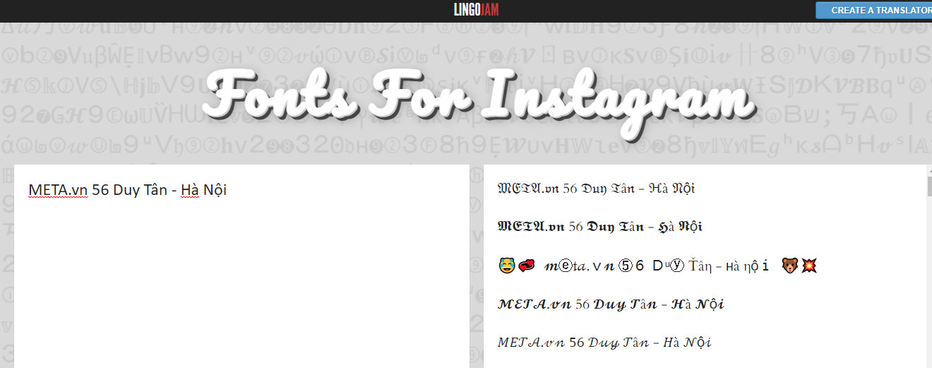 Cách đổi font chữ Instagram