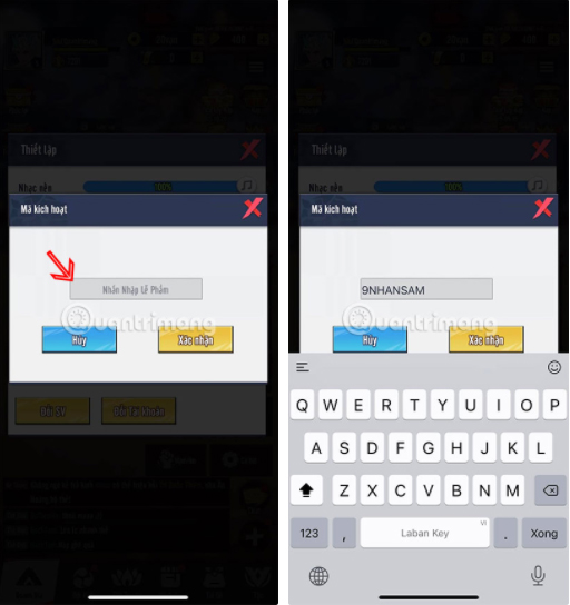 Nhập các giftcode Tây Hành Kỷ bên trên vào khung nhập Nhập các giftcode Tây Hành Kỷ bên trên vào khung nhập