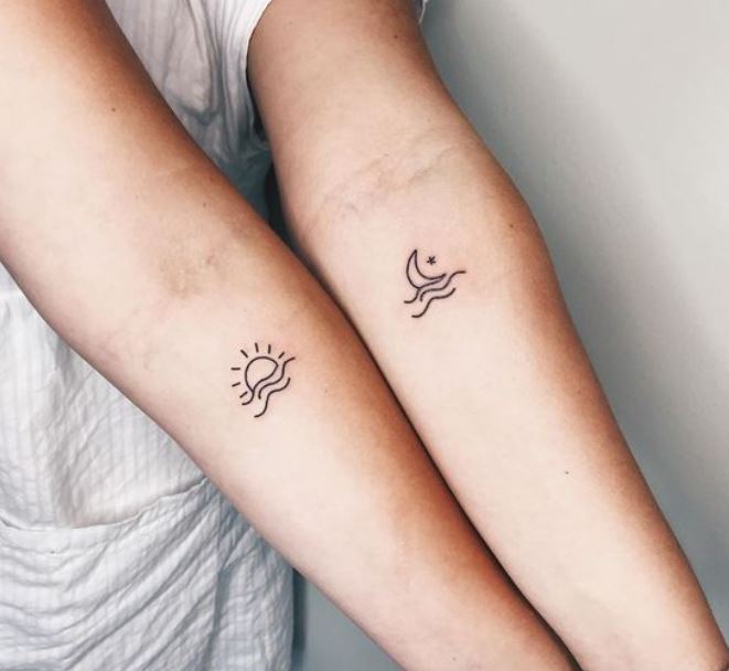 Hình xăm cặp đôi mini đẹp nhất với bạn thân