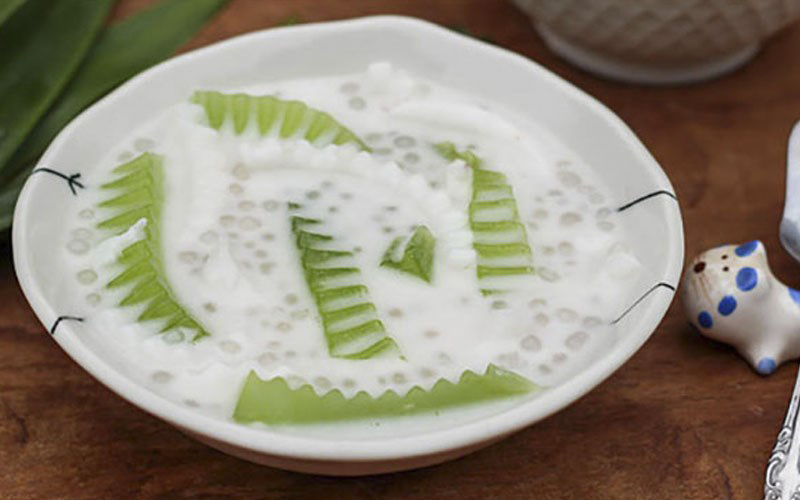 Chè dừa non bột báng Chè dừa non bột báng