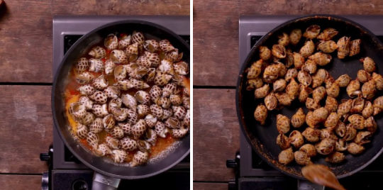 Cách làm ốc hương rang muối ớt Cách làm ốc hương rang muối ớt