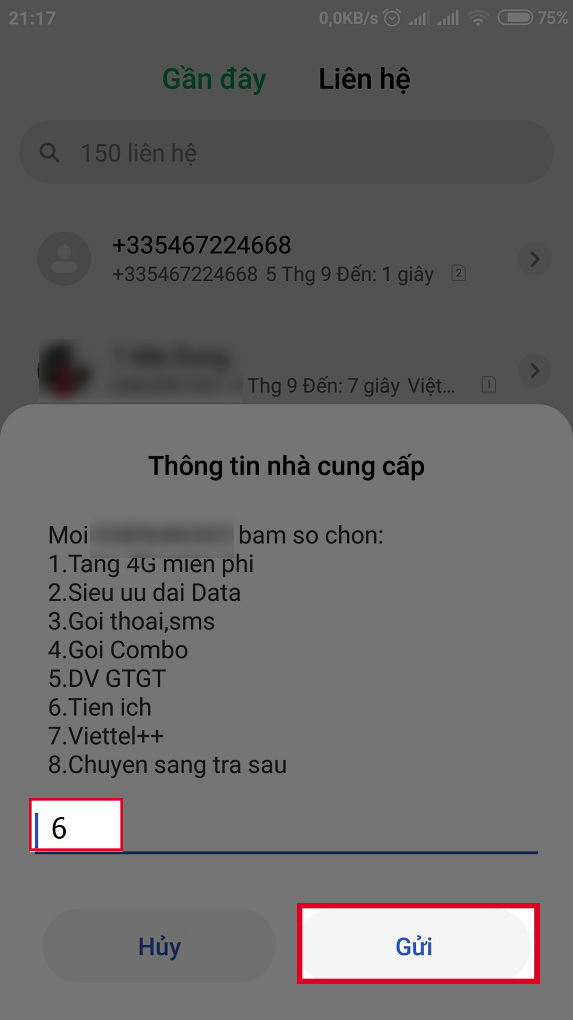 Mở ứng dụng điện thoại -> Nhấn gọi *098# -> Nhấn phím gọi
