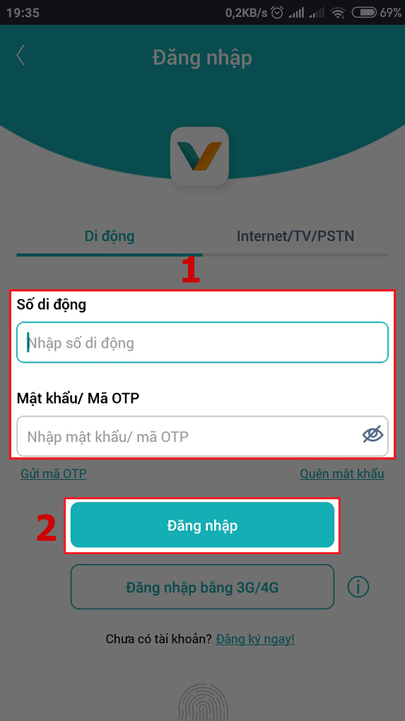 Tải ứng dụng My Viettel về điện thoại -> Nhập số điện thoại -> Nhấp mật khẩu -> Chọn Đăng nhập
