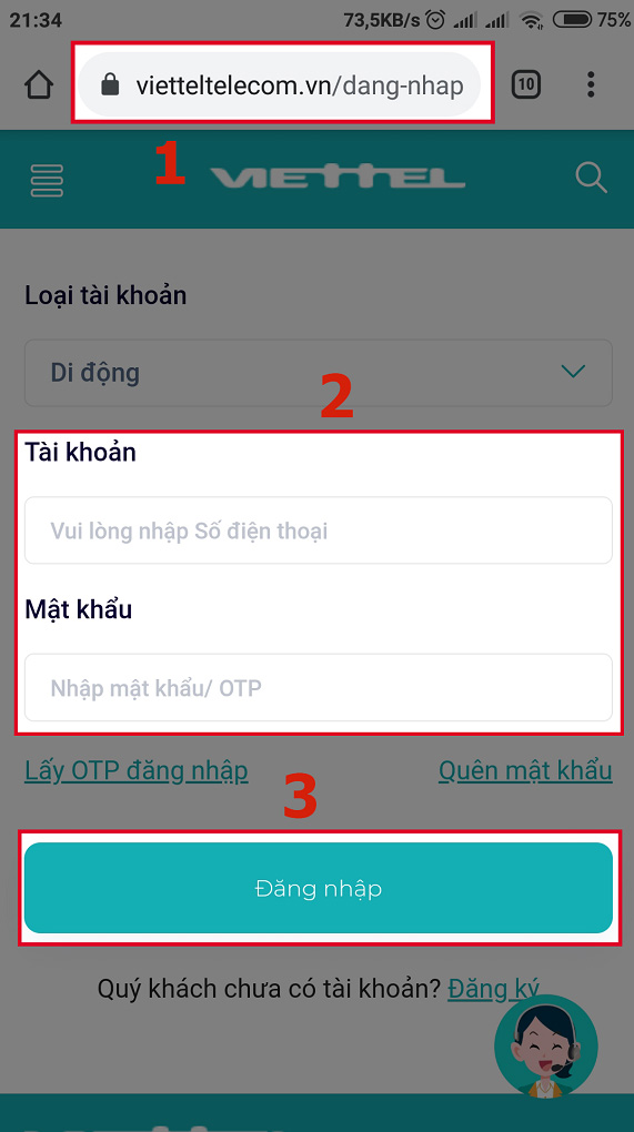 Cách kiểm tra dung lượng 3G Viettel bằng web