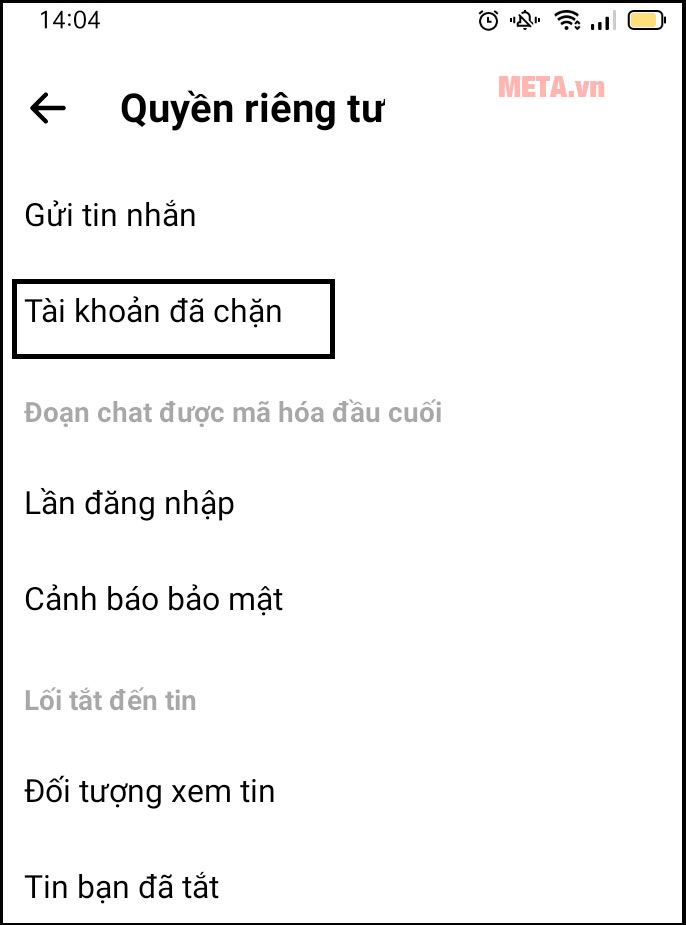 Cách bỏ chặn trên Messenger