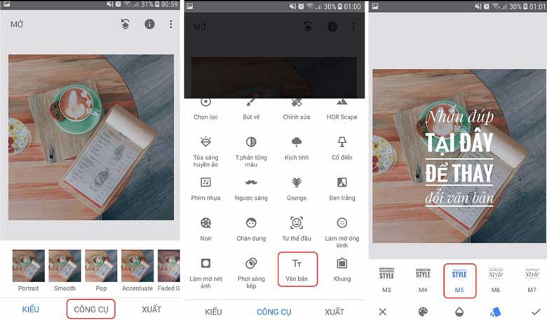 Nhấn chọn Công cụ -> Chọn Văn bản