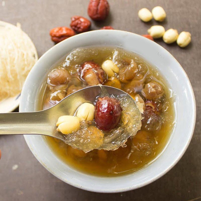 Cách chưng yến đường phèn táo đỏ hạt sen