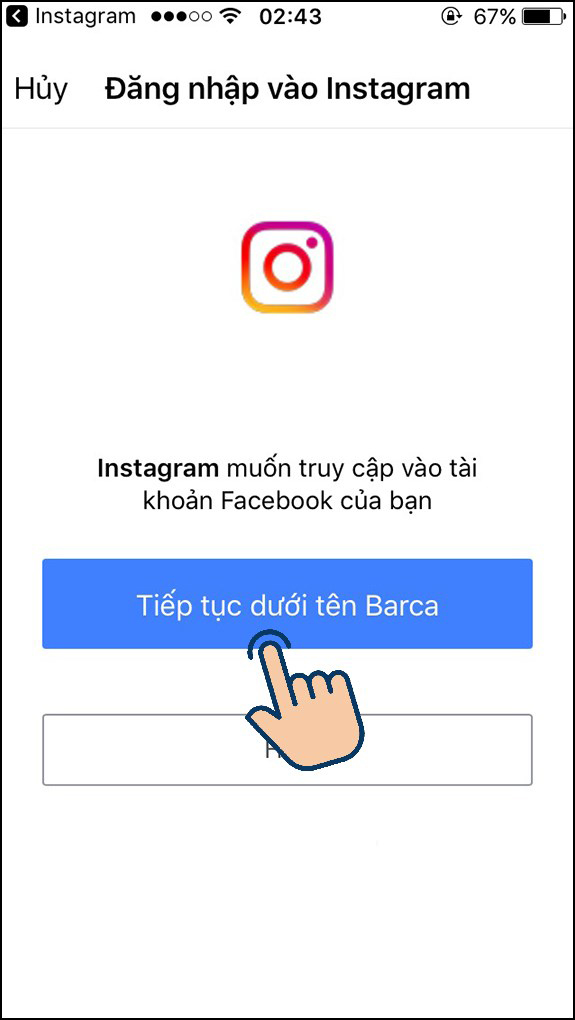 Cấp quyền truy cập Facebook cho Instagram