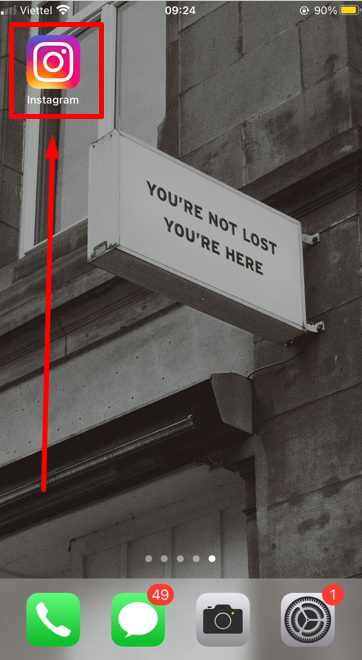 Truy cập ứng dụng Instagram trên điện thoại