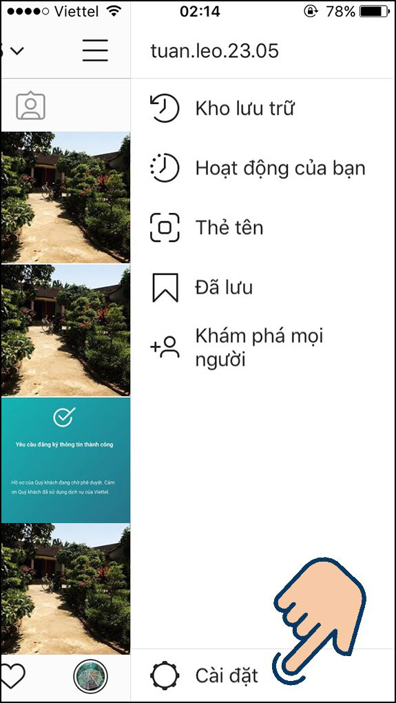 Nhấn Cài đặt