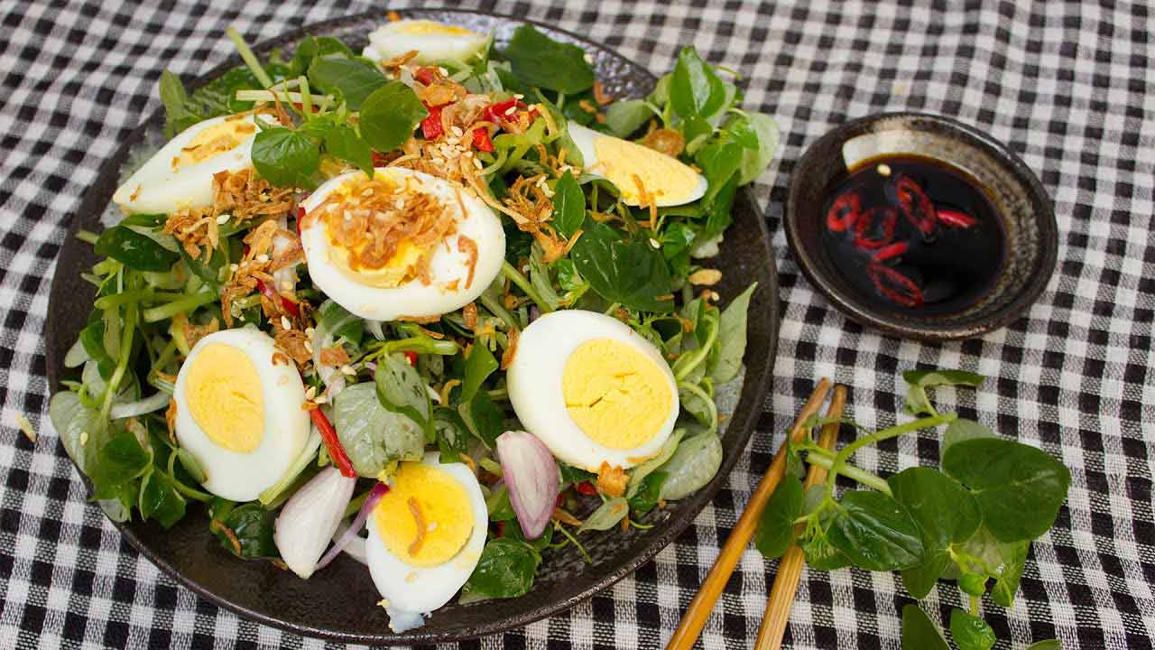 Salad rau càng cua trứng trộn Salad rau càng cua trứng trộn