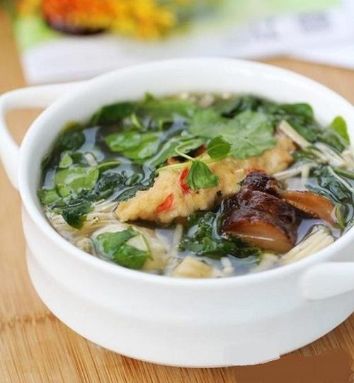 Canh rau càng cua nấu nấm Canh rau càng cua nấu nấm