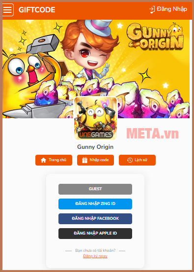 Cách nhập code Gunny Origin Cách nhập code Gunny Origin