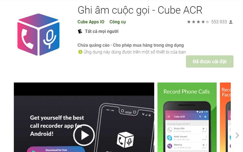 Tải và cài đặt ứng dụng Cube ACR về điện thoại