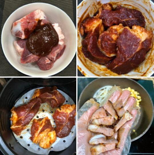 Làm hỗn hợp thịt xá xíu Làm hỗn hợp thịt xá xíu