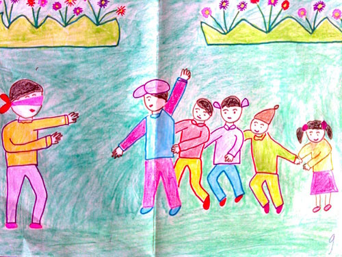 Tranh vẽ trò chơi dân gian