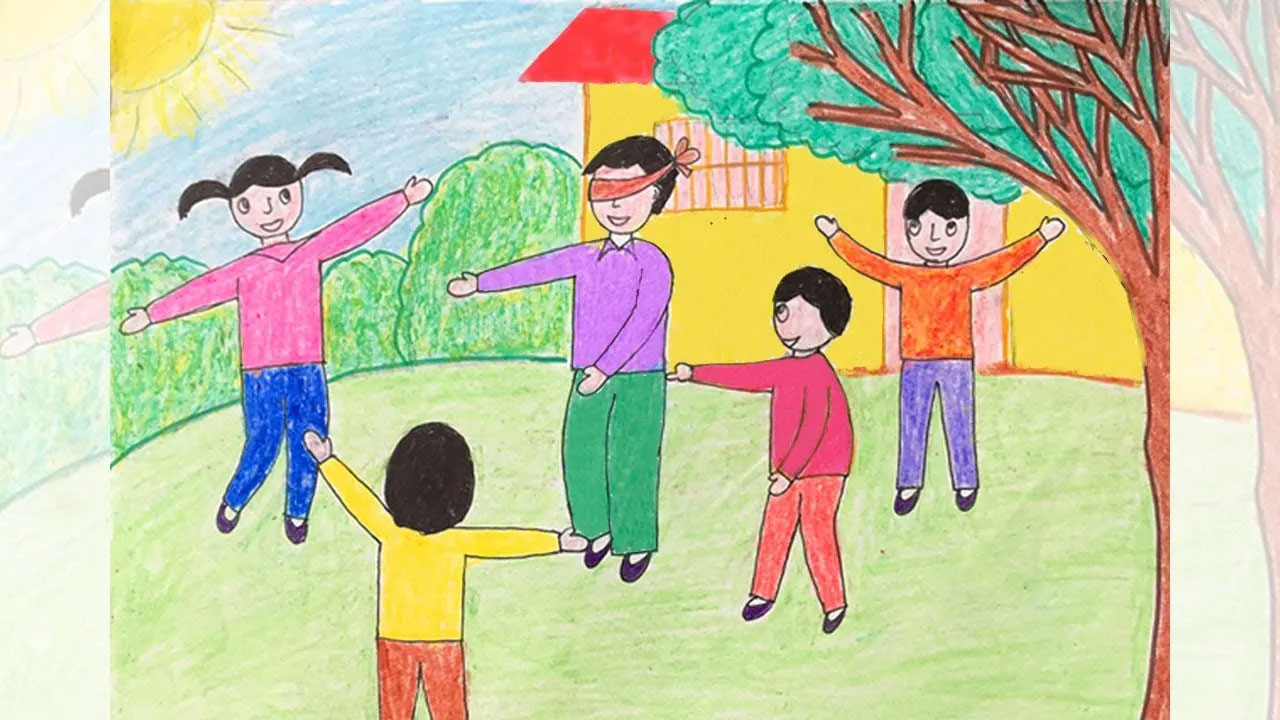 Tranh vẽ trò chơi dân gian