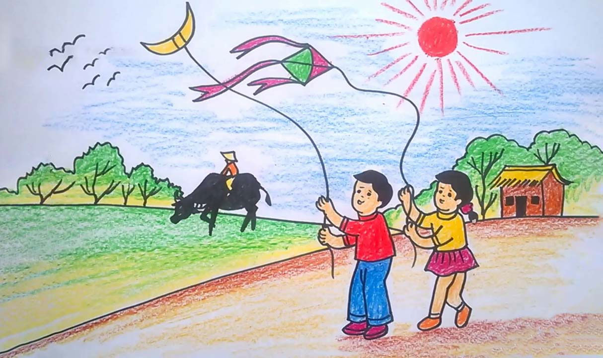 Tranh vẽ trò chơi dân gian