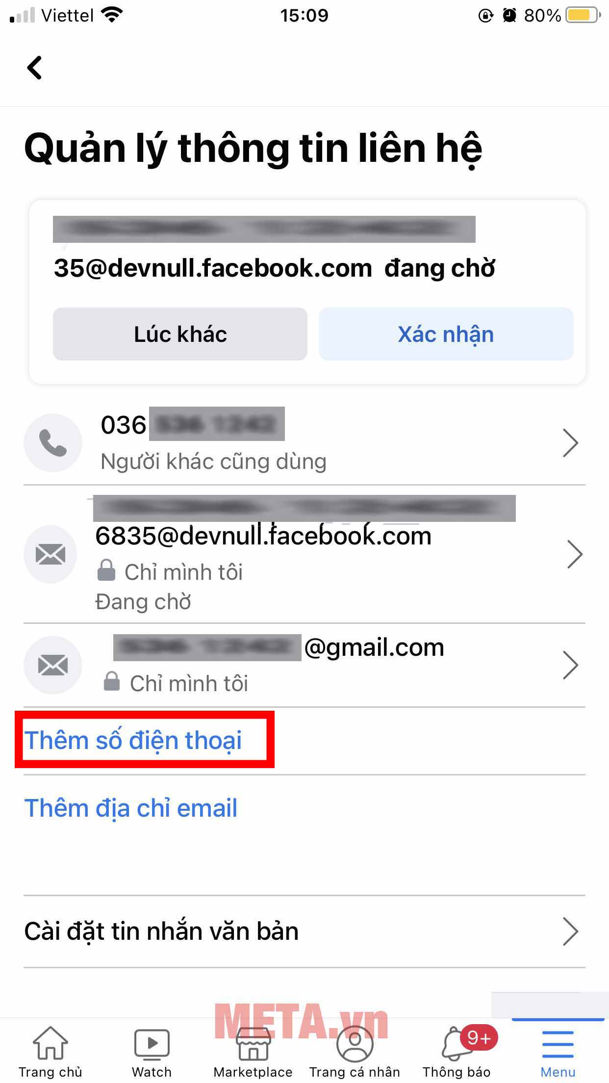 Nhập mã xác nhận được gửi tới số điện thoại vừa nhập