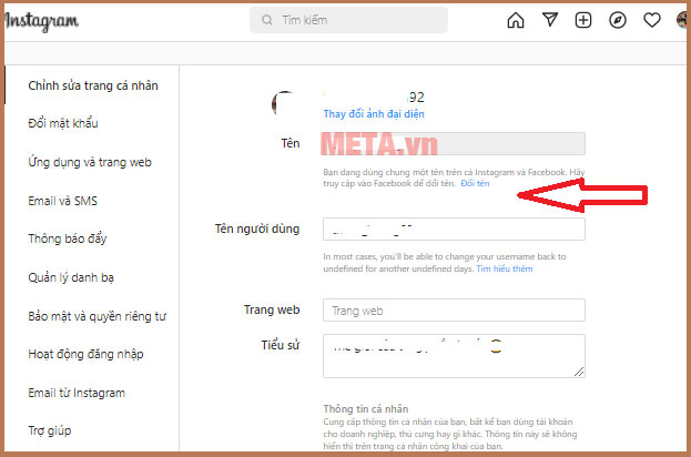 Cách đổi tên Instagram