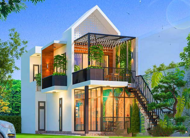 Mẫu nhà ống 2 tầng đẹp