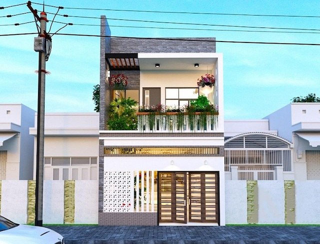 Mẫu nhà ống 2 tầng đẹp