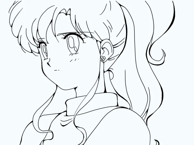 Tranh tô màu anime cute