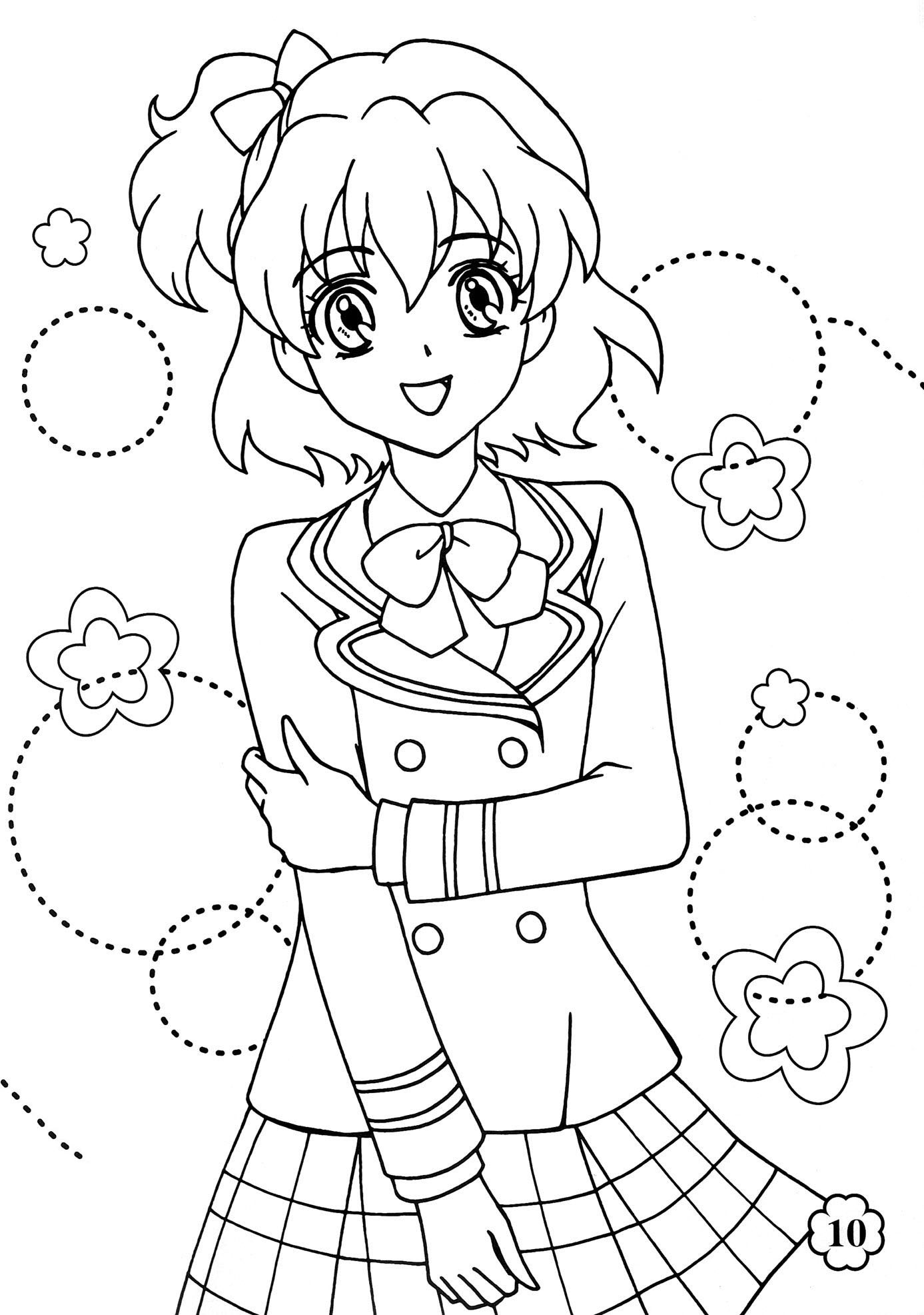 Tranh tô màu anime đẹp