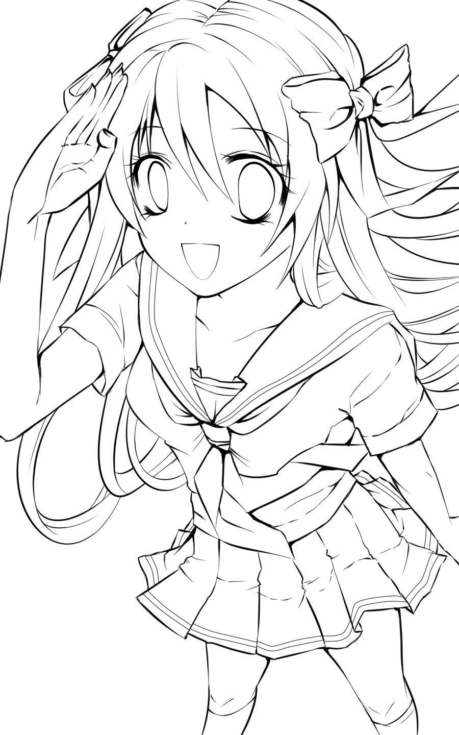 Tranh tô màu anime đẹp