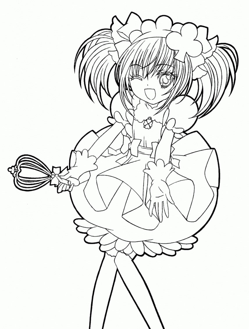 Tranh tô màu anime cute