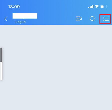 Nhấn vào biểu tượng 3 chấm trong khung chát