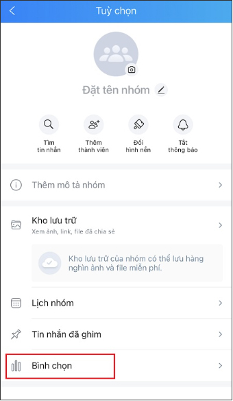 Nhấn vào biểu tượng biểu đồ Bình chọn Nhấn vào biểu tượng biểu đồ Bình chọn