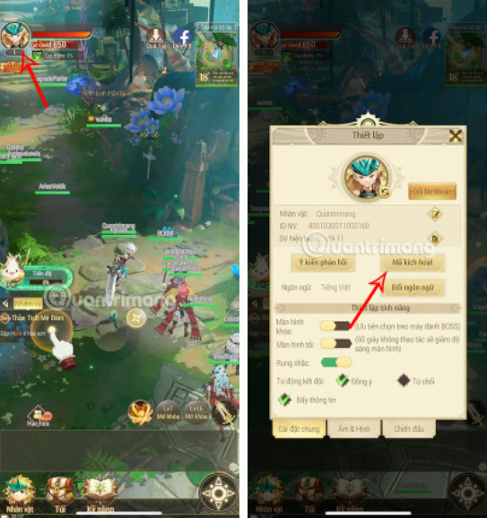 hấn chọn vào biểu tượng ảnh đại diện của bạn ở góc trên bên trái màn hình