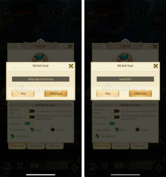 Nhập code Dragon Hunter còn hiệu lực ở trên vào khung nhập code