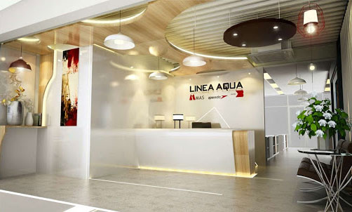 Backdrop lễ tân, công ty