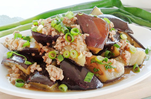 Cách nấu cà tím xào thịt băm