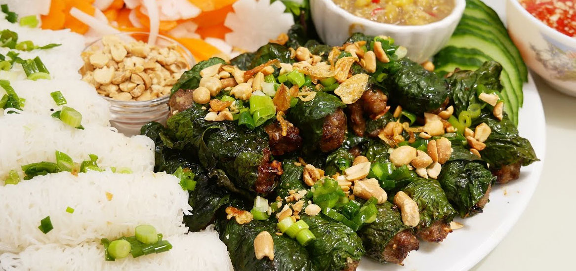 Thành phẩm bò nướng lá lốt Thành phẩm bò nướng lá lốt