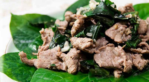 Thành phẩm món thịt bò xào lá lốt Thành phẩm món thịt bò xào lá lốt