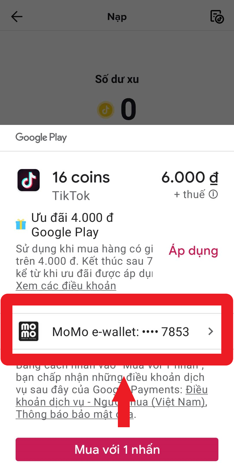 Nạp tiktok xu