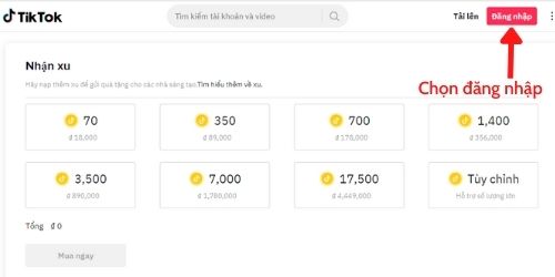 Nạp tiktok xu