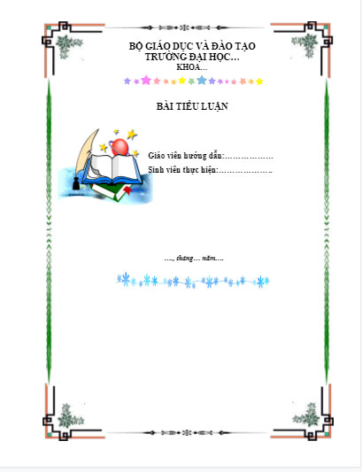 Mẫu bìa tiểu luận đẹp