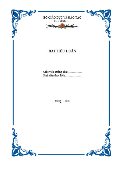 Mẫu bìa tiểu luận đẹp