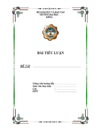 Mẫu bìa tiểu luận đẹp