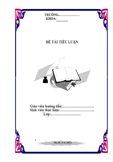 Mẫu bìa tiểu luận đẹp