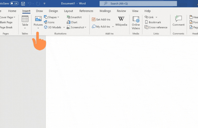 Trong mục Insert, bạn nhấn chọn Picture -> Chọn tiếp Online Pictures Trong mục Insert, bạn nhấn chọn Picture -> Chọn tiếp Online Pictures